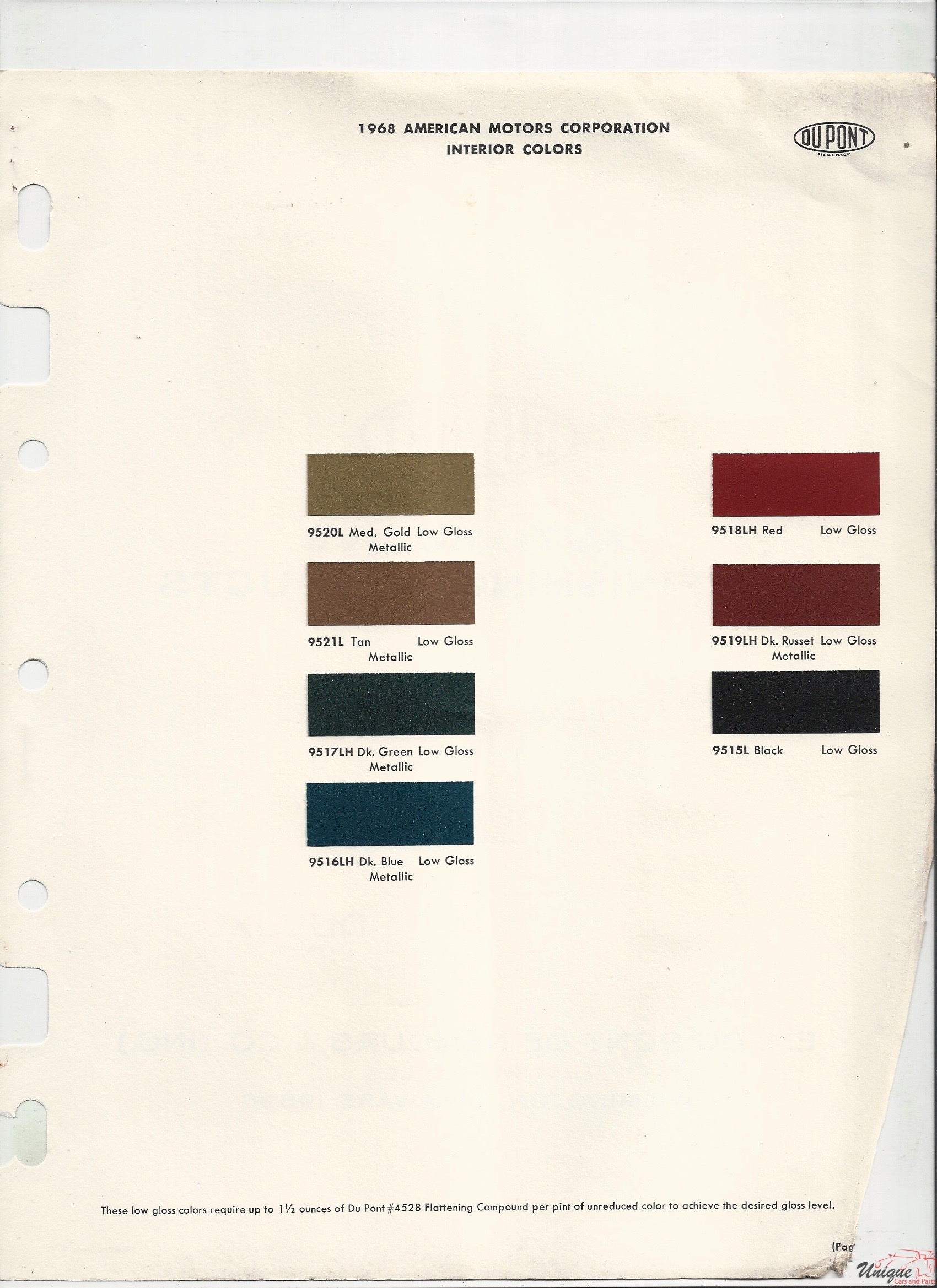 1968 AMC-1 Paint Charts